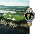 分别展示 HUAWEI WATCH ULTIMATE DESIGN 非凡大师在高尔夫、潜水、户外探险上的辅助功能